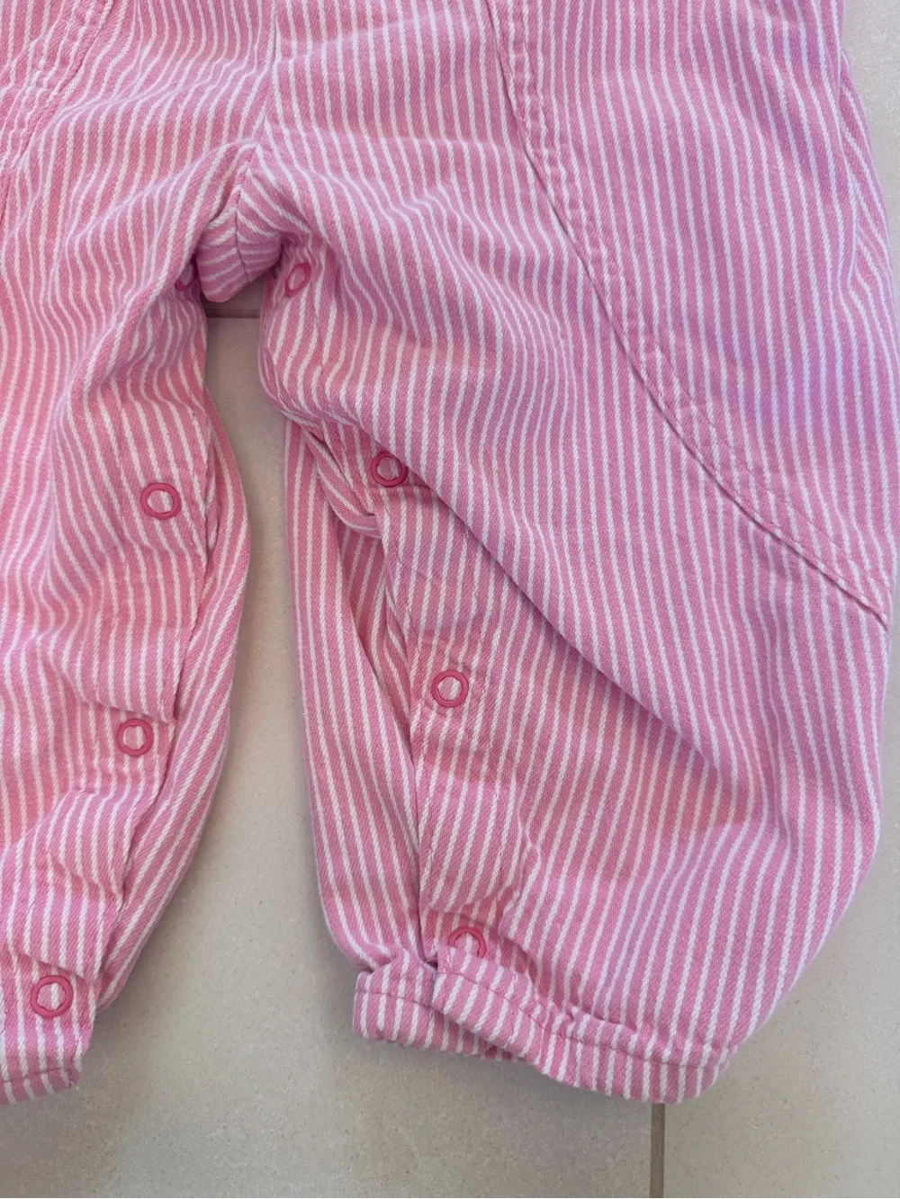 OshKosh B'gosh Pink and White Striped Overalls